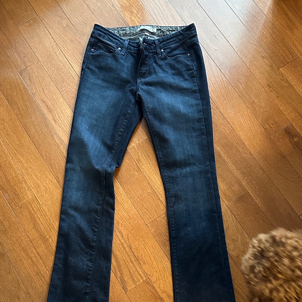 PAIGE Low Rise Dark Blue Boot Cut Jeans